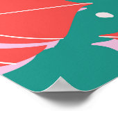 Rode monstera: groen tropisch patroon poster (Hoek)