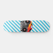 Rode monstervrachtwagen; geruite vlag; blauwe stre skateboard (Horizontaal)