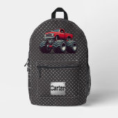 Rode monsterwagen bedrukte rugzak (Voorkant)
