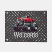 Rode monsterwagen deurmat (Voorkant)