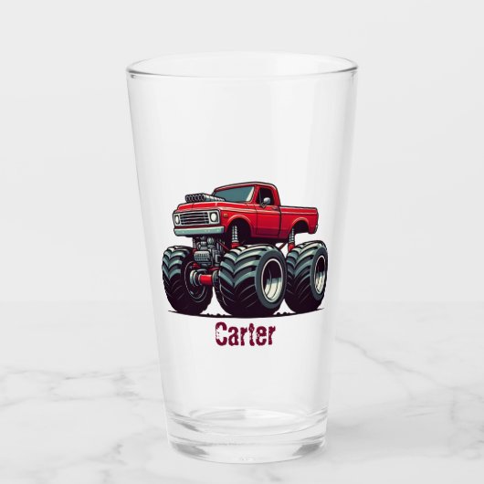 Rode monsterwagen glas (Voorkant)