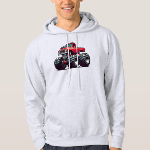 Rode monsterwagen hoodie