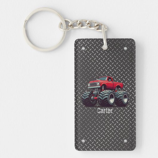 Rode monsterwagen sleutelhanger (Voorkant)
