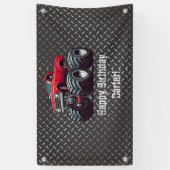 Rode monsterwagen spandoek (Verticaal)