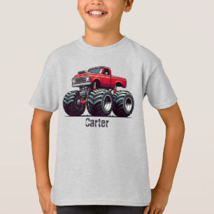 Rode monsterwagen t-shirt
