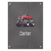 Rode monsterwagen tafelkleed (Voorkant)