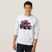 Rode monsterwagen trui (Voorkant volledig)
