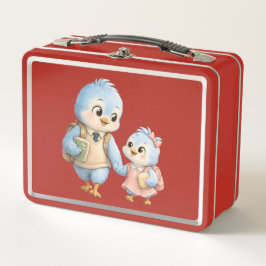 Rode Moppige Vogel Broers en Zusters Lunchbox