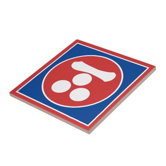  Rode Mori Japan Samurai Mon Oosterse Kunst Tegeltje (Zijkant)