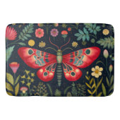 Rode mot in de nachttuin badmat (Voorkant)