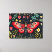 Rode mot in de nachttuin canvas afdruk (Voorkant)