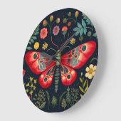 Rode mot in de nachttuin grote klok (Hoek)