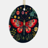 Rode mot in de nachttuin keramisch ornament (Rechts)