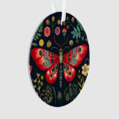 Rode mot in de nachttuin ornament (voorkant)