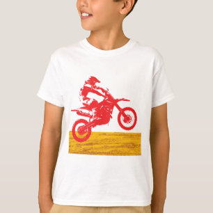 Rode Motocross Dirt Bike Rijder Silhouet T-shirt