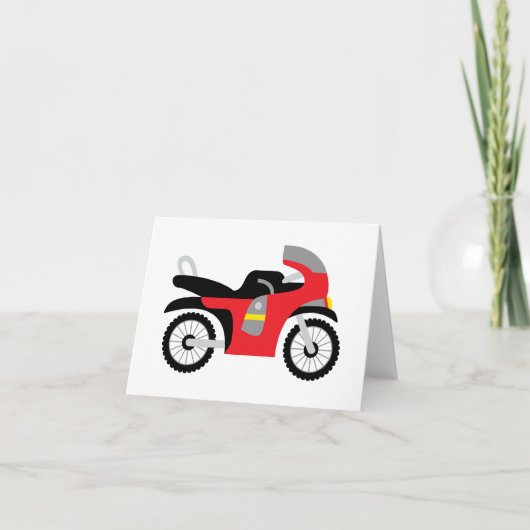 Rode motor bedankkaart (Voorkant)