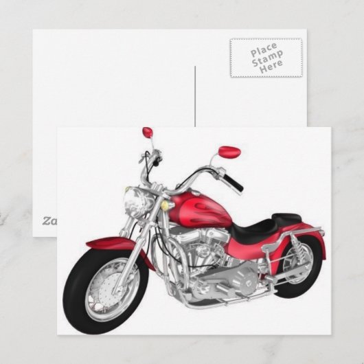 rode motor briefkaart (Voorkant / Achterkant)