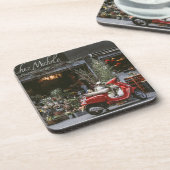  rode motor scooter bier onderzetter (Linkerzijde)