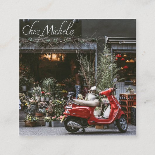  rode motor scooter klantenkaartje (Voorkant)