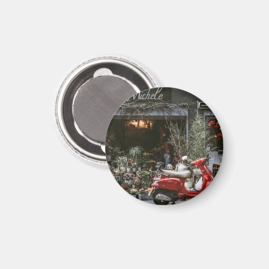 rode motor scooter magneet (Voorkant / Achterkant)