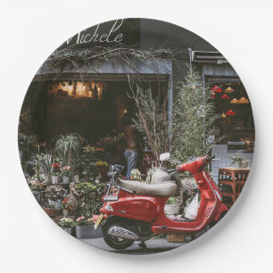  rode motor scooter papieren bordje