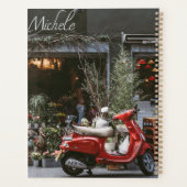  rode motor scooter planner (Achterkant)