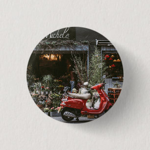 rode motor scooter ronde button 3,2 cm