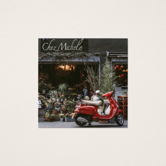  rode motor scooter vierkante visitekaartjes (Voorkant)