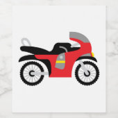 Rode motor wijn etiket (Enkel label)