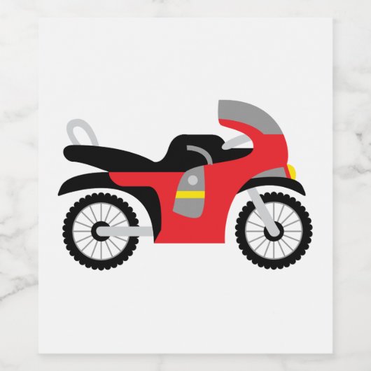 Rode motor wijn etiket (Enkel label)