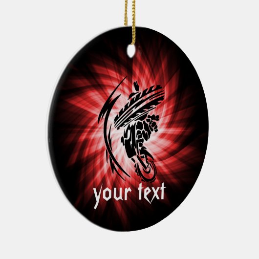 Rode Motorcross Keramisch Ornament (Rechts)