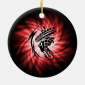 Rode Motorcross Keramisch Ornament (Achterkant)