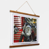 Rode motorfiets Bike Garage Hangend Wandkleed (Gebogen)