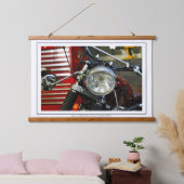 Rode motorfiets Bike Garage Hangend Wandkleed (Slaapkamer)