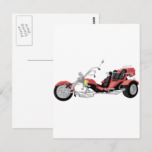 rode motorfiets briefkaart (Voorkant / Achterkant)