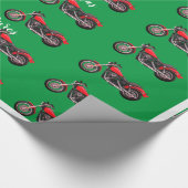 Rode motorfietsen op papier voor de groenkerstverp (Hoek)
