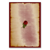 Rode mousserende Rozen op goudkleurige bijbelpagin Kaart (Achterkant)