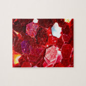 Rode mozaïekhexagon abstract glanzend patroon legpuzzel (Horizontaal)