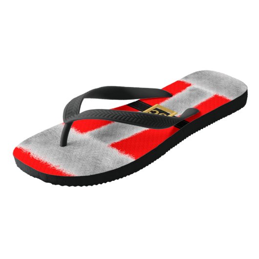 Rode Mr. Claus Kerstpak Kerstmis in juli Feestelij Teenslippers (Schuin)