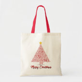 Rode MTB Fiets Kerstboom Vrolijk Kerstfeest Tote Bag (Voorkant)