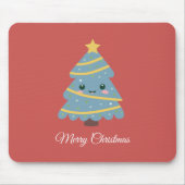 Rode Muismat met kerstboom in Kawaii (Voorkant)
