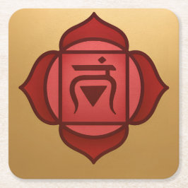 Rode Muladhara Wortel Chakra Gouden Onderzetter Se