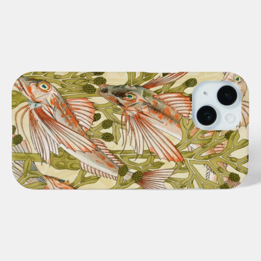 Rode Mullet Vis en Koraal Illustratie Art Case-Mate iPhone Case (Achterkant (horizontaal))