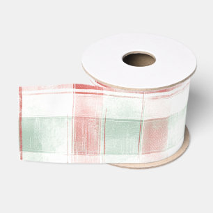 Rode Munt Pepermunt Mokka Geruite Strepen Kerstmis Grosgrain Lint