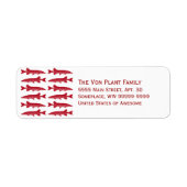 Rode muskie vis etiket (Voorkant)