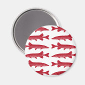 Rode Muskie Vis Magneet (Voorkant / Achterkant)