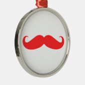 Rode Mustache kerstversiering Metalen Ornament (Rechts)