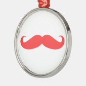 Rode Mustache kerstversiering Metalen Ornament (Links)