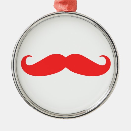 Rode Mustache kerstversiering Metalen Ornament (Voorkant)