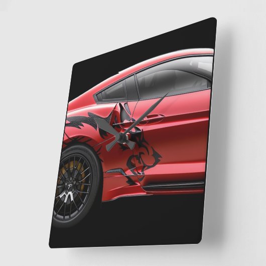 Rode Mustang Coyote klok (Hoek)